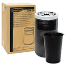 Rubbermaid Smoking Urn With Ashtray And Metal Liner, 2 Gal, 19.5H X 12.5 Dia, Black - RCP258600BLA