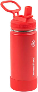 Insulated Stainless Steel Water Bottle - Red and Aquamarine