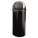Rubbermaid Marshal Classic Container, Round, Polyethylene, 15 Gal, Black - RCP816088BK