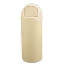 Rubbermaid Marshal Classic Container, Round, Polyethylene, 25 Gal, Beige - RCP817088BG