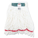 Rubbermaid Web Foot Shrinkless Looped-End Wet Mop Head, Cotton/Synthetic, Medium, White, 6/Carton - RCPA21206WHICT