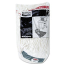 Rubbermaid Web Foot Shrinkless Looped-End Wet Mop Head, Cotton/Synthetic, Medium, White, 6/Carton - RCPA21206WHICT