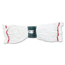 Rubbermaid Web Foot Shrinkless Looped-End Wet Mop Head, Cotton/Synthetic, Medium, White, 6/Carton - RCPA25206WHICT