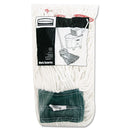 Rubbermaid Web Foot Shrinkless Looped-End Wet Mop Head, Cotton/Synthetic, Medium, White, 6/Carton - RCPA25206WHICT