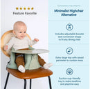 Ergonomic Baby Floor & Booster Seat with Tray - Sage