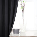Classic Modern Solid Room Darkening Semi-Blackout Curtains - Black