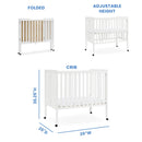 Portable Folding Mini Crib - Bianca White
