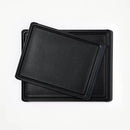 2pc Nonslip Recycled Poly Cutting Board Set Black - ™: Dishwasher-Safe, Juice Canal, Non-Skid Feet