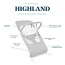 Highland Portable Baby Bouncer - Pebble Gray