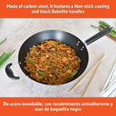 14" Coated Wok with Bakelite Handle - Black