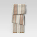 72" x 14" Cotton Striped Table Runner Orange
