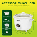 6-Cup Rice Cooker & Food Steamer - White
