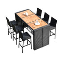 7 Pieces Patio Rattan Wicker Dining Furniture Set
