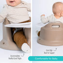 Ergonomic Baby Floor And Booster Seat With Tray - Taupe