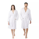 Adult Muslin Bathrobe 100% Cotton Robe with 4-Layer Absorbent Muslin Fabric - White (Large/X Large)