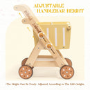 RBaby Push Walker Doll Stroller, Wooden Shopping Cart