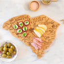 Destination South Carolina State Shaped Serving and Cutting Board Includes Hang Tie for Wall Display