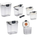 ProKeeper 6 Piece Plastic Airtight Food Storage Containers for Baking Essentials, White and Clear