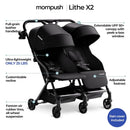 Lithe X2 Lightweight Double Stroller - Black
