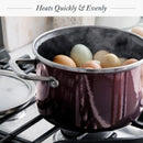 Steel Core Enameled 6-Quart Stockpot With Lid - Chocolate Truffle