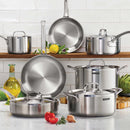 12 Piece Tri-Ply Clad Stainless Steel Cookware Set