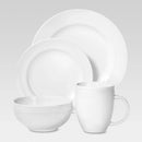 16-Piece Beaded Rim Porcelain Dinnerware Set - White