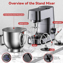 7.4 Qt. 12-Speed Stand Mixer with Splash Guard & Dough Hook - Black