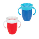Wonder Cup - Spill-Proof Toddler Sippy Cups (2 Pack) 7 oz - Blue/Red