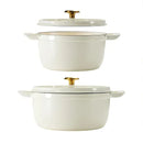 Enameled Cast Iron Round Dutch Oven, 2-pack - White