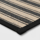60" x 20" Vintage Striped Kitchen Runner Rug in Black and Brown