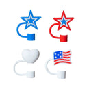 4pk Americana Hot Dog Straw Toppers