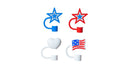 4pk Americana Hot Dog Straw Toppers