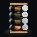 Bamboo Spice Rack - 16 Jar Set with Essential Seasonings