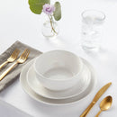 12-Piece White Stoneware Dinnerware Set