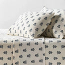 King Ultra Soft Flannel Sheet Set Blue Woodblock