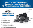 C39600C, Foodi NeverStick Premium Hard-Anodized 13-Piece Cookware Set - Slate Gray
