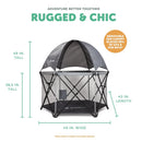 Portable Playard with Sun Canopy - Grey