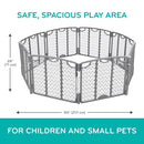 Evenflo Versatile Play Space Adjustable Play Area, Plastic, 8-Panel (Cool Gray) 8 Panel Cool Gray Play Space