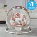 Vibrating Infant Baby Bouncer with Toy Bar - Grey