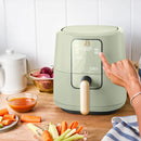 Beautiful 3 Qt Air Fryer with TurboCrisp Technology, Sage Green