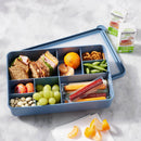 8-Compartment Large Plastic Snack Bento Box - Gray