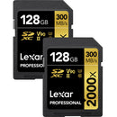 Lexar 128GB Professional 2000x UHS-II SDXC Memory Card (2 Pack)