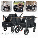 XC+ EVO - Luxury Comfort Stroller Wagon Foldable 4 Passenger with Adjustable Canopy Black