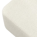 Kiwi Gliding Ottoman - Ivory Boucle with Gold Base
