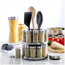 Revolving Spice Rack with Integrated Tool Caddy