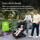 Minu Duo Stroller - Charcoal/Black Leather