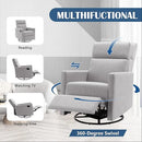 Modern Upholstered Manual Swivel Recliner Chair w/Headsupport - Gray