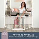 Dreambaby Discovery Metal Baby Gate - 76.5" Extra Wide 3 Panel Walk Through Door for Angled Openings, Configurable for Stairs and Hallways, 29in High Discovery 3 Panel White 29-76.5 Inches