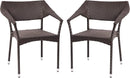 Commercial Grade PE Rattan Stacking Patio Chairs - Gray
