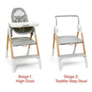 2-in-1 High Chair and Step Stool - Natural Wood